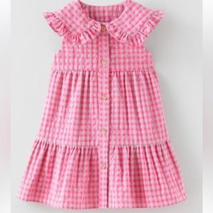 Zara Pink Gingham Dress with Peter Pan Collar